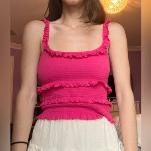 Urban Outfitters Crop Top with Ruffle Design